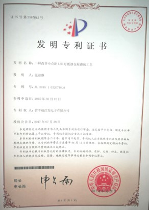 Patent certificate